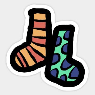 A Pair of Mismatched Socks Sticker